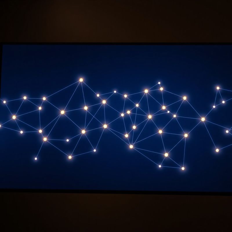 Vizualizace odkazové sítě na tmavém monitoru